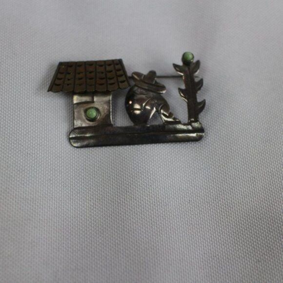 Vintage Mexico Sterling Silver 900 Brooch - Picture 1 of 4